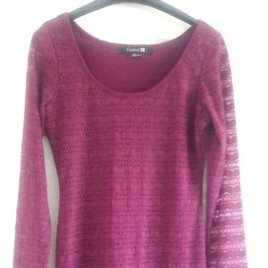 Purple lace medium size bodycon dress